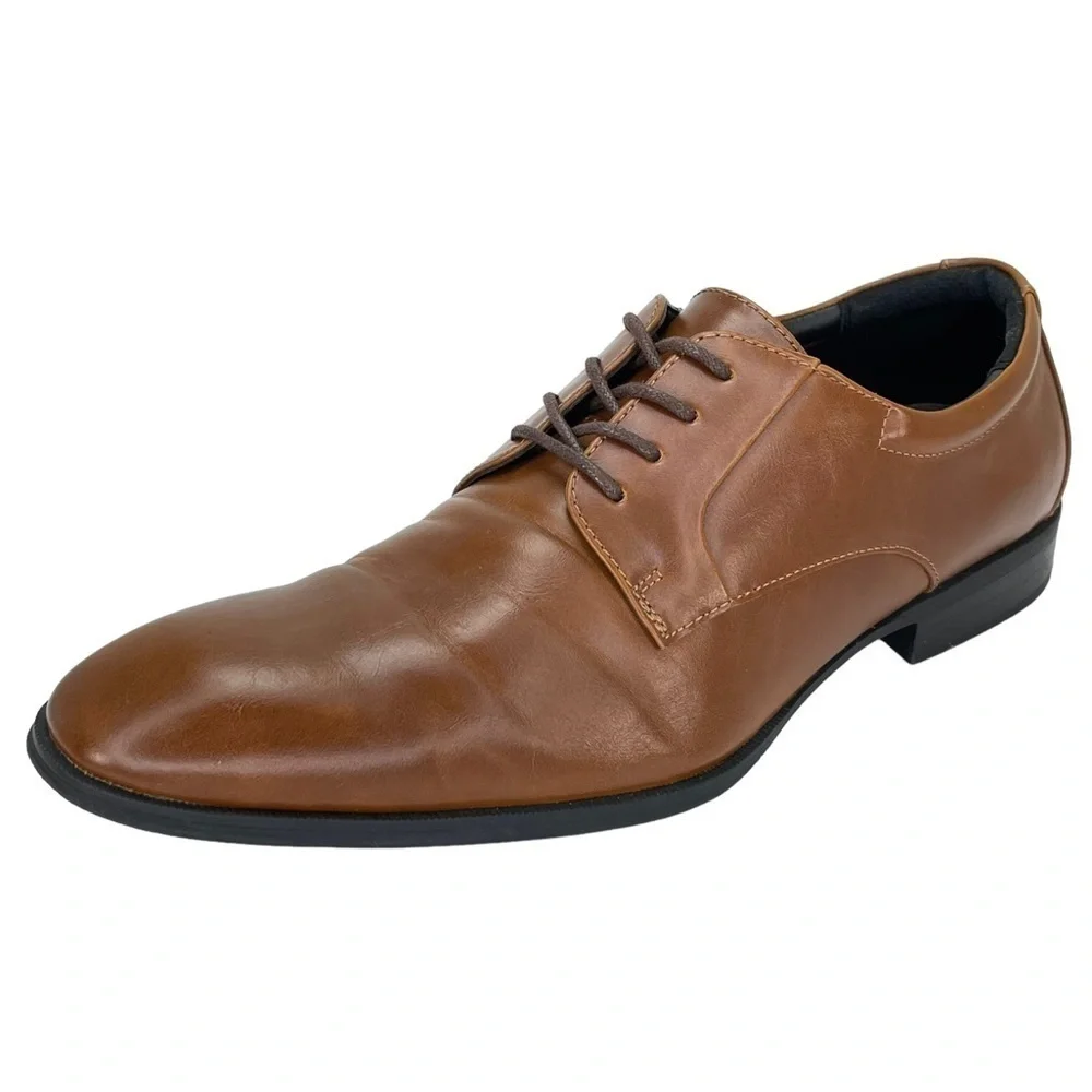 Alfani Andrew Tan Faux Leather Mens Oxfords Size 11.5M